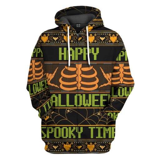 Gearhumans 3D Ugly Halloween Spooky Time Custom Hoodie Tshirt Apparel