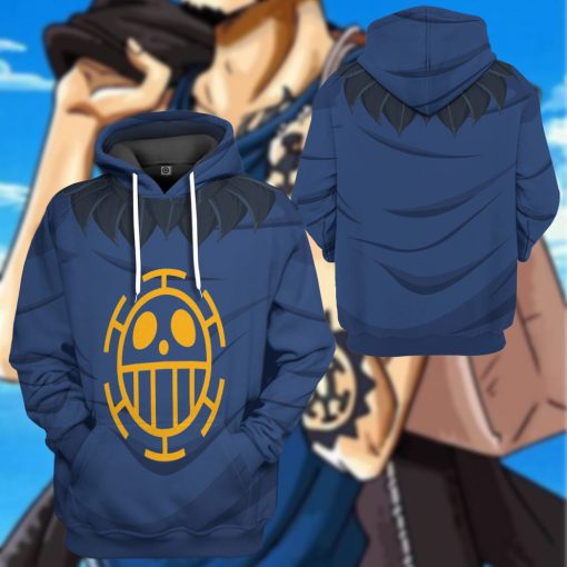 Gearhumans 3D One Piece Trafalgar DW ater Law Custom Hoodie Tshirt Apparel - Image 9