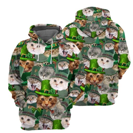 Gearhumans Cat Irish - 3D All Over Printed Shirt