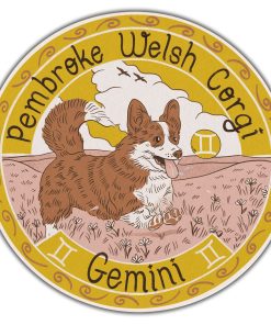 Gearhumans 3D Corgi Dog Gemini Zodiac Sign Custom Round Rug