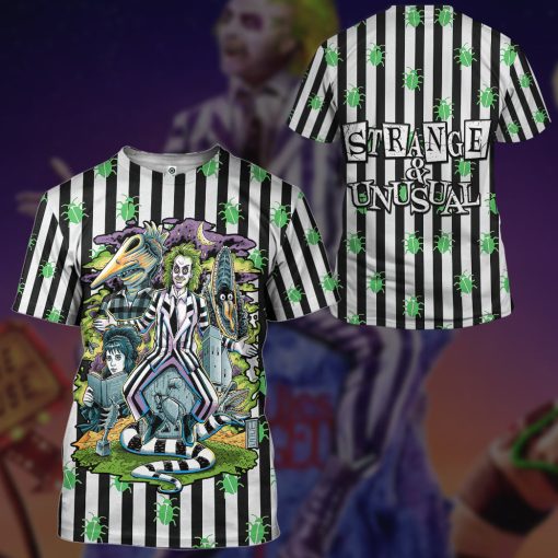 Gearhumans 3D Beetlejuice Stripes and Bugs Custom Hoodie Tshirt Apparel - Image 9