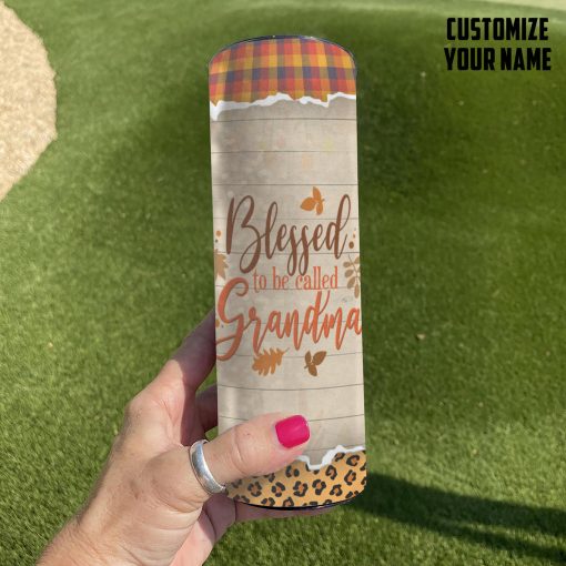 Gearhumans 3D Grandparents Day Blessed To Be Called Grandma Custom Name Design Vacuum Insulated Tumbler - Image 9
