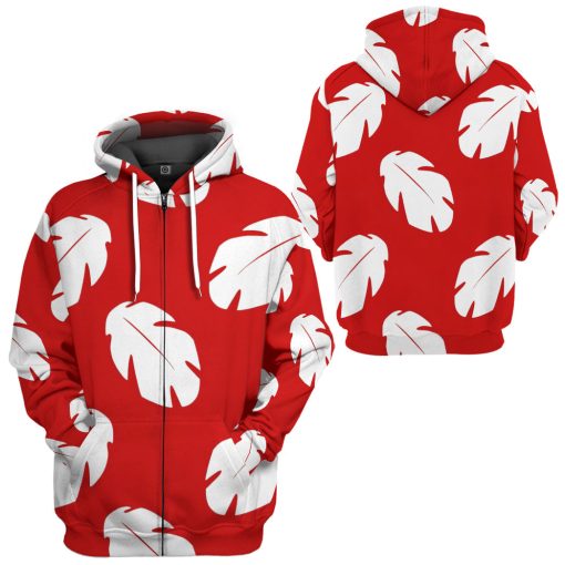 Gearhumans 3D Lilo Hawaiian Floral Leaves Custom Tshirt Hoodie Apparel