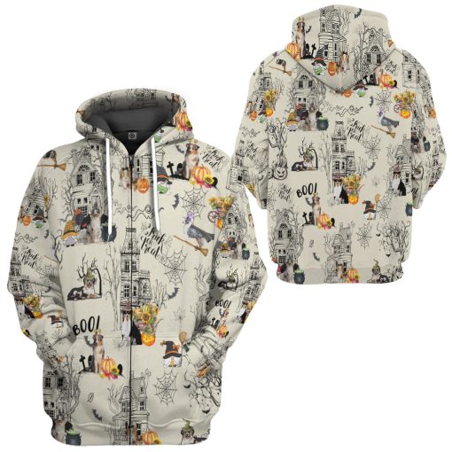 Gearhumans 3D Halloween Town With Australian Shepherd Dog Custom Tshirt Hoodie Apparel 8 Gearhumans 3D Halloween Town With Australian Shepherd Dog Custom Tshirt Hoodie Apparel - Image 8