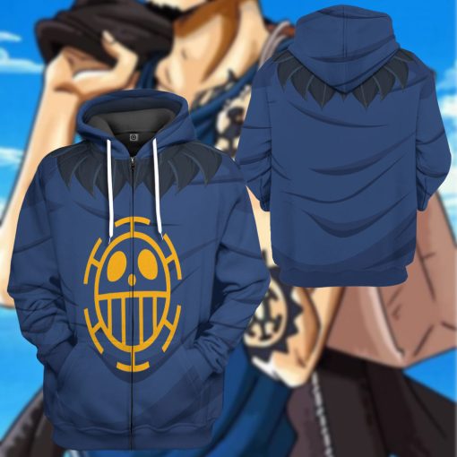 Gearhumans 3D One Piece Trafalgar DW ater Law Custom Hoodie Tshirt Apparel - Image 10