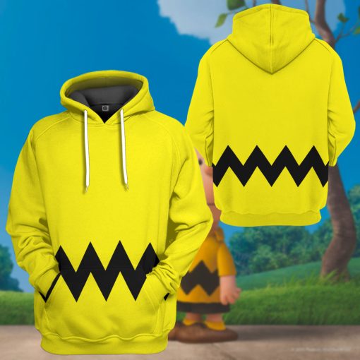 Gearhumans 3D PEANUTS Charlie Brown Custom Hoodie Tshirt Apparel