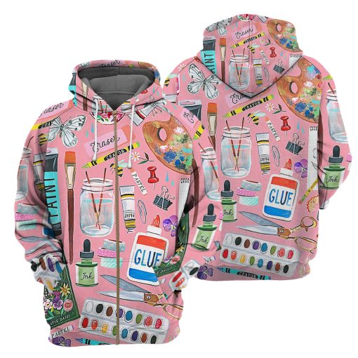 Gearhumans Art Teacher In Pink - 3D All Over Printed Shirt - Image 4