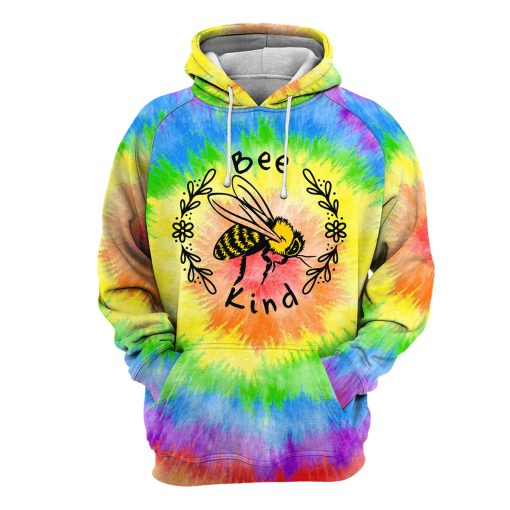 Gearhumans Bee Kind Tie-Dye - 3D All Over Printed Shirt 1 Gearhumans Bee Kind Tie-Dye - 3D All Over Printed Shirt