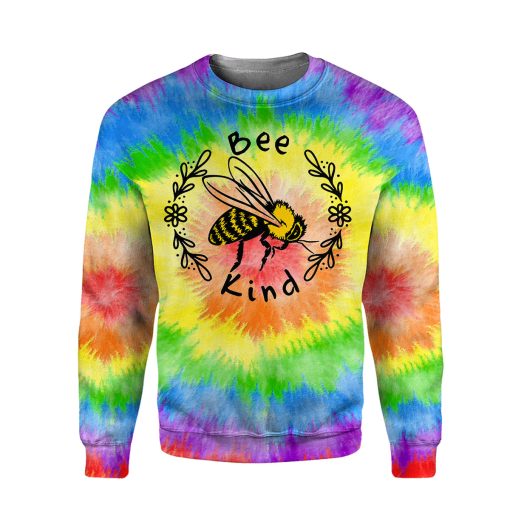 Gearhumans Bee Kind Tie-Dye - 3D All Over Printed Shirt 2 Gearhumans Bee Kind Tie-Dye - 3D All Over Printed Shirt - Image 2