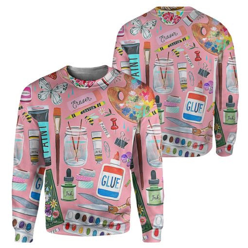 Gearhumans Art Teacher In Pink - 3D All Over Printed Shirt - Image 2