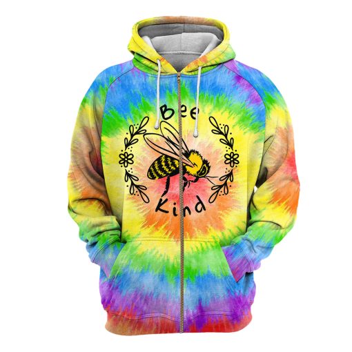 Gearhumans Bee Kind Tie-Dye - 3D All Over Printed Shirt 4 Gearhumans Bee Kind Tie-Dye - 3D All Over Printed Shirt - Image 4