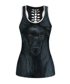 Gearhumans 3D Black Poodle Custom Hollow Camisole