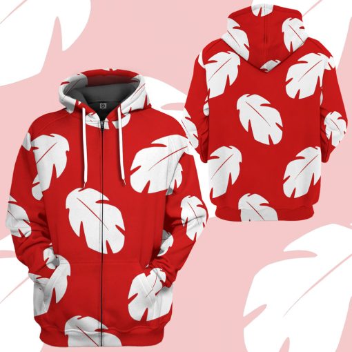 Gearhumans 3D Lilo Hawaiian Floral Leaves Custom Tshirt Hoodie Apparel