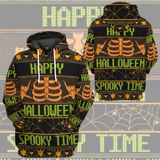 Gearhumans 3D Ugly Halloween Spooky Time Custom Hoodie Tshirt Apparel
