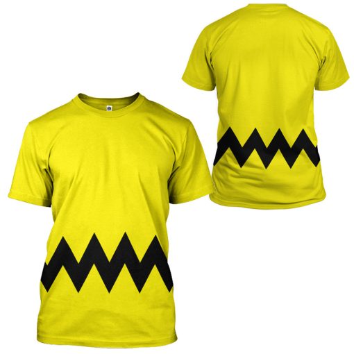 Gearhumans 3D PEANUTS Charlie Brown Custom Hoodie Tshirt Apparel
