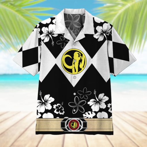 Gearhumans 3D Mighty Morphin Power Ranger Black Hawaii Shirt