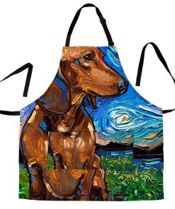 Gearhumans 3D Dachshund Starry Night Custom Apron