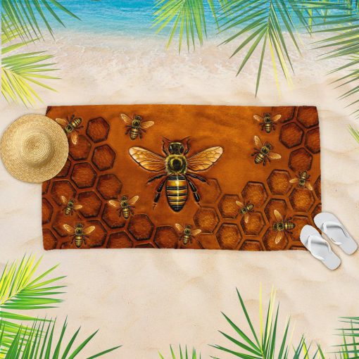 Gearhumans 3D Bee Beach Towel - Image 2