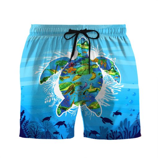 Gearhumans 3D Sea Turtle Beach Short