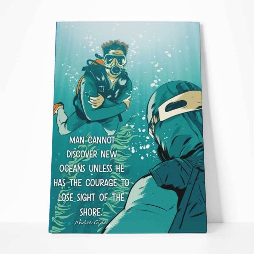 Gearhumans 3D Scuba Diving Lose Sight Of The Shore Canvas