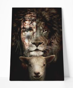 Gearhumans 3D Jesus Lamb Of God And Lion Of Judah Custom Canvas