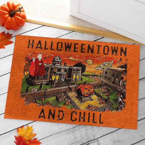 Gearhumans 3D Halloweentown And Chill Custom Doormat - Image 6