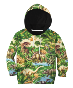 Gearhumans 3D Dinosaur Kids Tshirt Hoodie Apparel