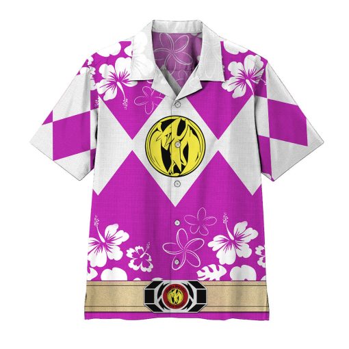 Gearhumans 3D Mighty Morphin Power Ranger Pink Hawaii Shirt