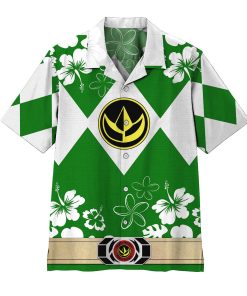 Gearhumans 3D Mighty Morphin Power Ranger Green Hawaii Shirt