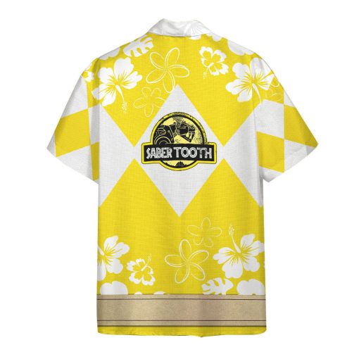 Gearhumans 3D Mighty Morphin Power Ranger Yellow Hawaii Shirt