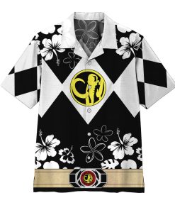 Gearhumans 3D Mighty Morphin Power Ranger Black Hawaii Shirt