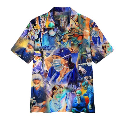 Gearhumans 3D Nurse Hawaii Shirt