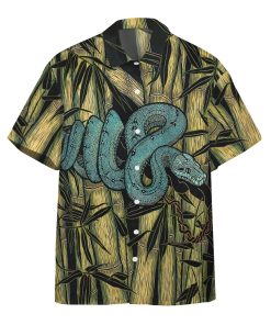 Gearhumans 3D Green Snake Hawaii Shirt