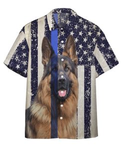 Gearhumans 3D American Police Dog Flag Hawaii Shirt