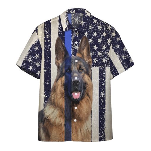 Gearhumans 3D American Police Dog Flag Hawaii Shirt
