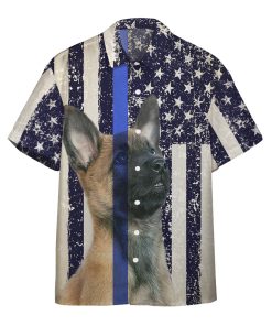 Gearhumans 3D American Police Puppy Hawaii Shirt