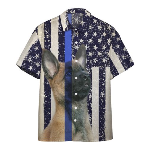 Gearhumans 3D American Police Puppy Hawaii Shirt