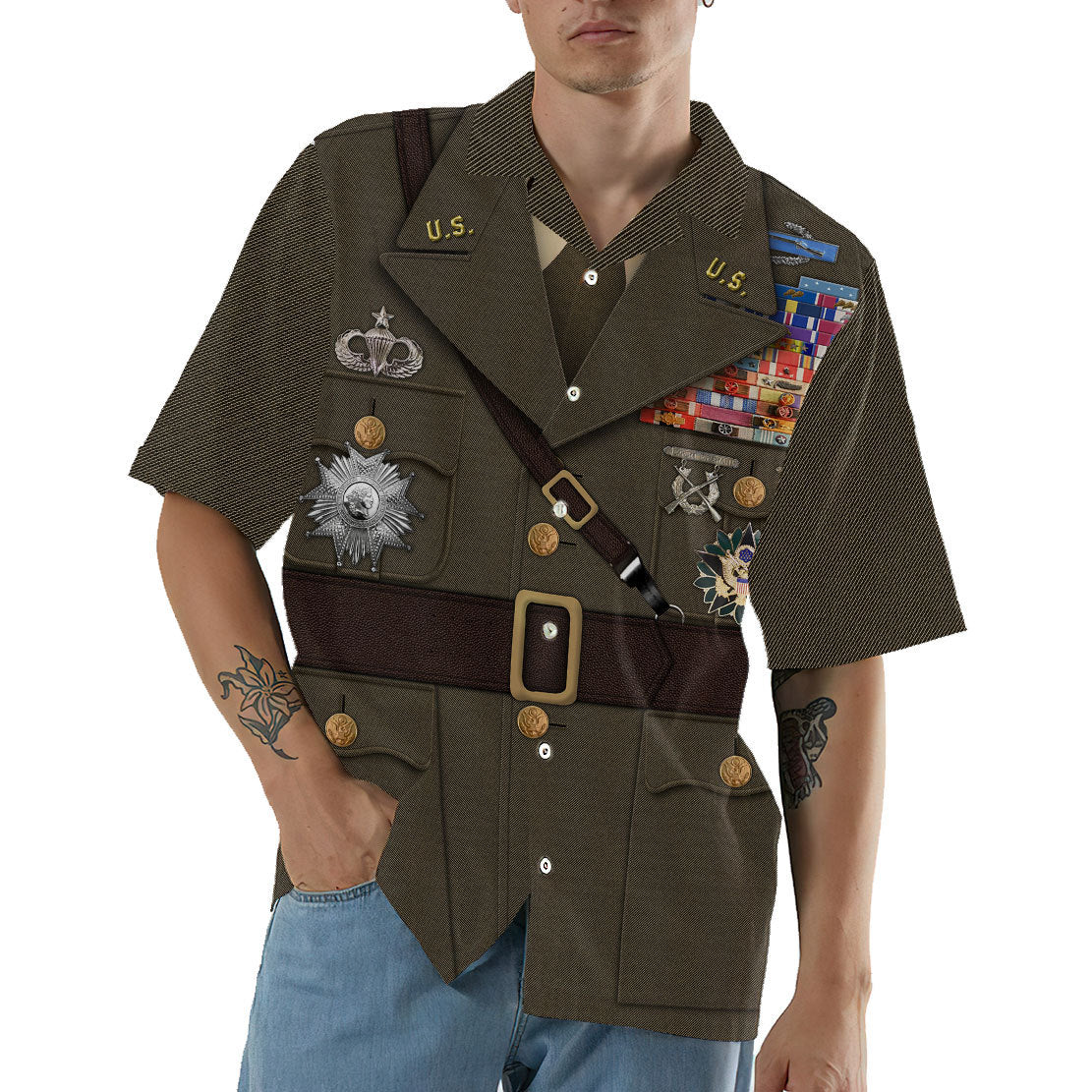 Gearhumans 3D Custom Douglas Macarthur Hawaii Shirt 3 Gearhumans 3D Custom Douglas Macarthur Hawaii Shirt - Image 3