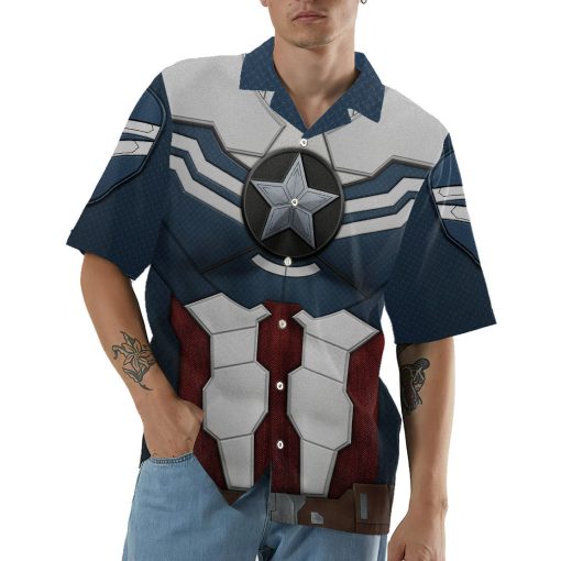 Gearhumans 3D Sam Wilson Captain America Custom Hawaii Shirt - Image 3