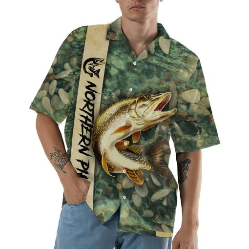 Gearhumans 3D Northern Pike Fishing Hawaii Shirt