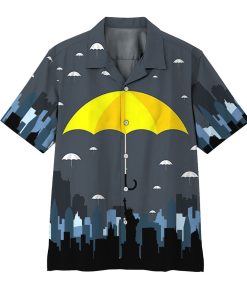 Gearhumans 3D Yellow Umbrella Hawaii Shirt