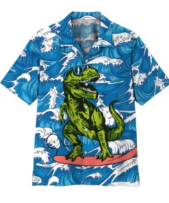Gearhumans T Rex Surfing Hawaii Shirt