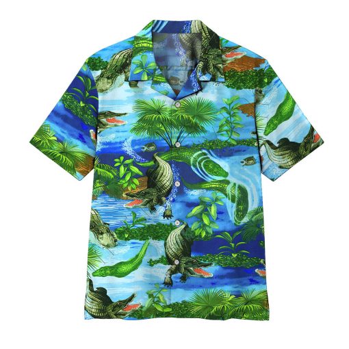 Gearhumans 3D Crocodile Hawaii Shirt 1 Gearhumans 3D Crocodile Hawaii Shirt