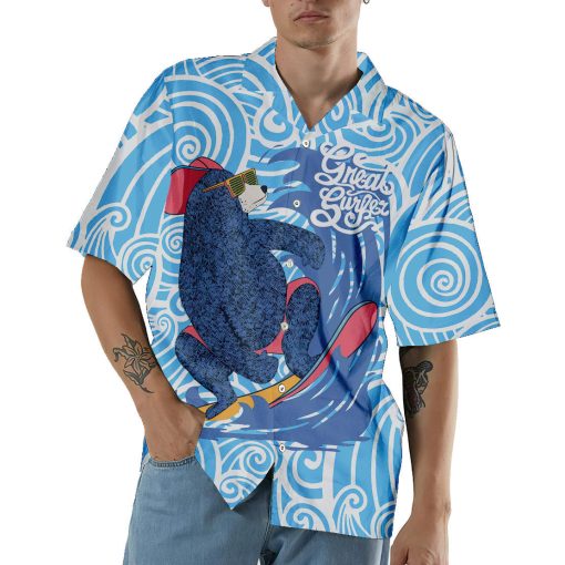 Gearhumans 3D Surfing Bear Hawaii Shirt - Image 3