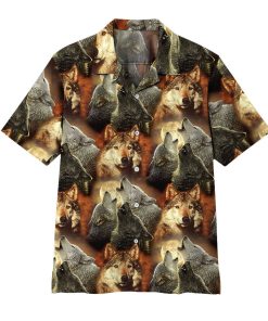 Gearhumans 3D Wolf Hawaii Shirt