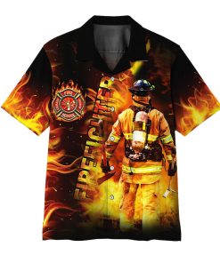 Gearhumans 3D Firefighter Hawaii Shirt