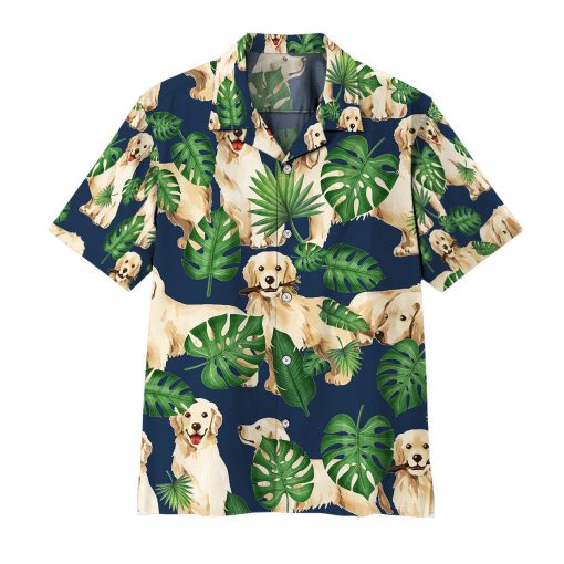 Gearhumans 3D Tropical Golden Retrievers Hawaii Shirt