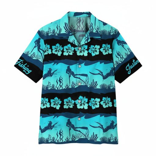 Gearhumans 3D Spearfishing Custom Name Hawaii Shirt