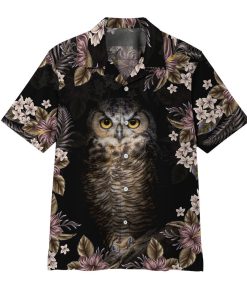 Gearhumans 3D Owl Flower Hawaii Shirt
