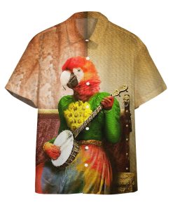 Gearhumans 3D Banjo Parrot Plucks A Pretty Tune Custom Hawaii Shirt
